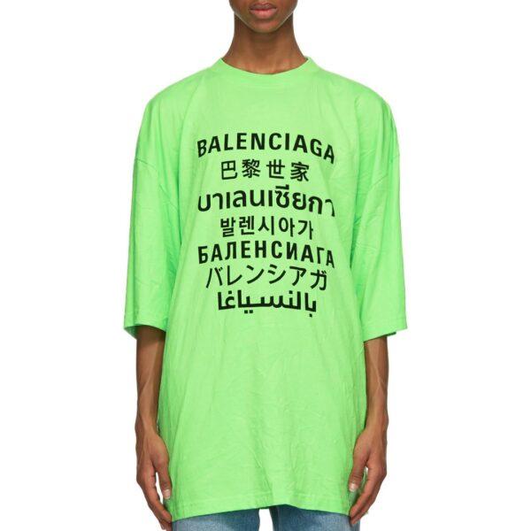 BALENCIAGA LANGUAGES MEDIUM FIT COTTON T-SHIRT