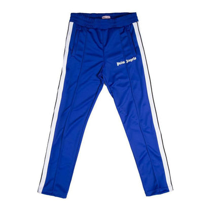 PALM ANGELS TAPED TRACK PANTS IN BLUE/WHITE