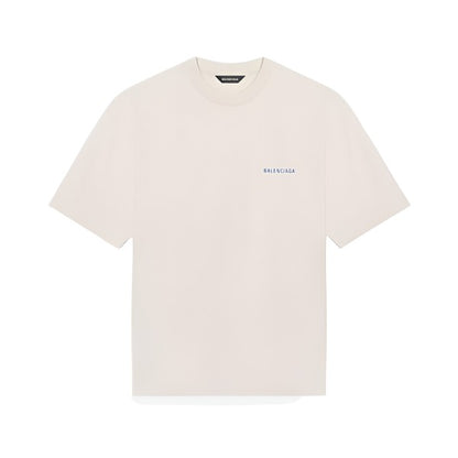 BALENCIAGA LOGO PRINT MEDIUM FIT T-SHIRT IN BEIGE