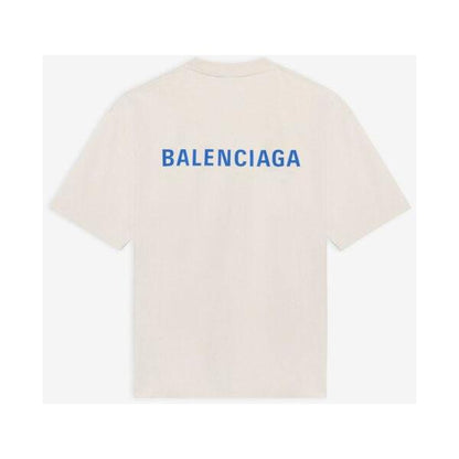 BALENCIAGA LOGO PRINT MEDIUM FIT T-SHIRT IN BEIGE