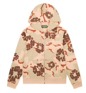 Denim Tears Camo Cotton Zip Up Hood Desert Sand