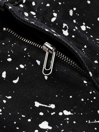 Off-White Diag-stripe paint-splatter skinny jeans