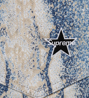 Supreme Men's Blue Stadium Snake-Print Jeans