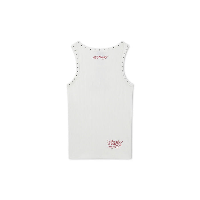 Ed Hardy Washed Rib Vest ‘White’