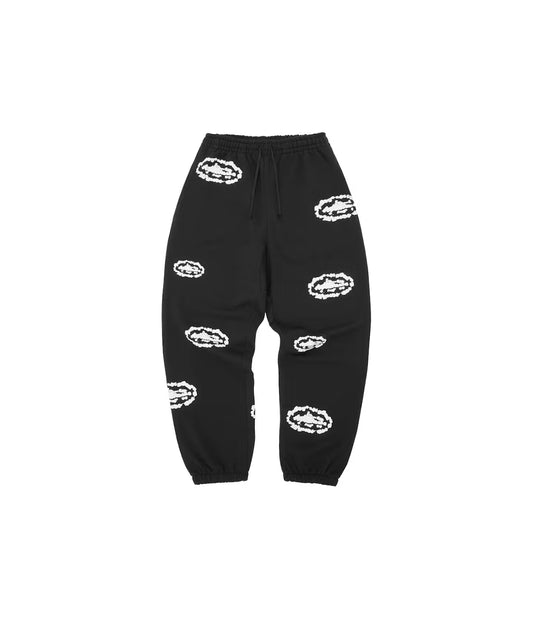 Corteiz x Denim Tears Island Wreath Sweatpants ‘Black’