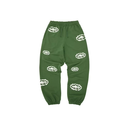 Corteiz x Denim Tears Island Wreath Sweatpants ‘Green’