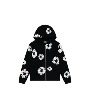 Denim Tears Rhinestone Cotton Wreath Zip Hoodie Vintage 'Black'