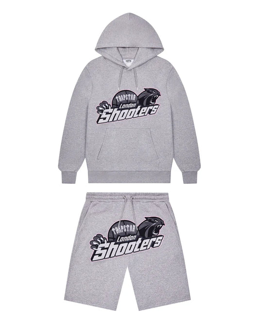 Trapstar Shooters Hoodie Short Set- Grey