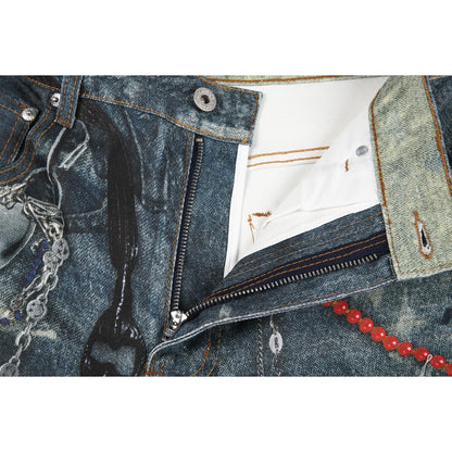 HESNTLS Baggy Fit Jeans - Chains