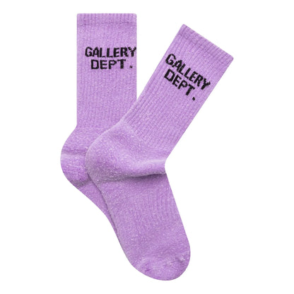 Gallery Dept. Clean Logo Intarsia Knit Purple Socks