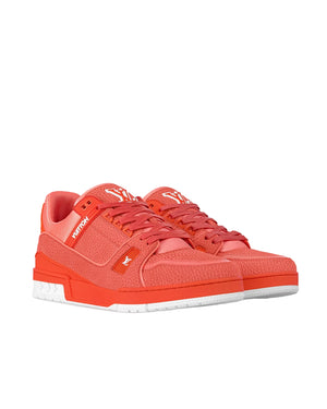 Louis Vuitton LV Trainer Grained Calf Leather 'Pastel Orange' Low Top Sneakers