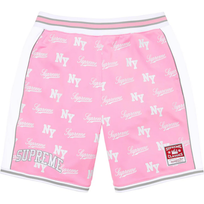 Supreme x Mitchell & Ness Monogram Basketball Shorts ‘Pink’