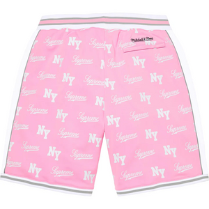 Supreme x Mitchell & Ness Monogram Basketball Shorts ‘Pink’