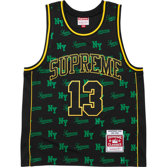 Supreme x Mitchell & Ness Monogram Basketball Jersey ‘Black’