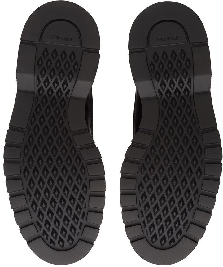 Prada Panelled Lace-Up Combat Boots