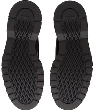 Prada Panelled Lace-Up Combat Boots