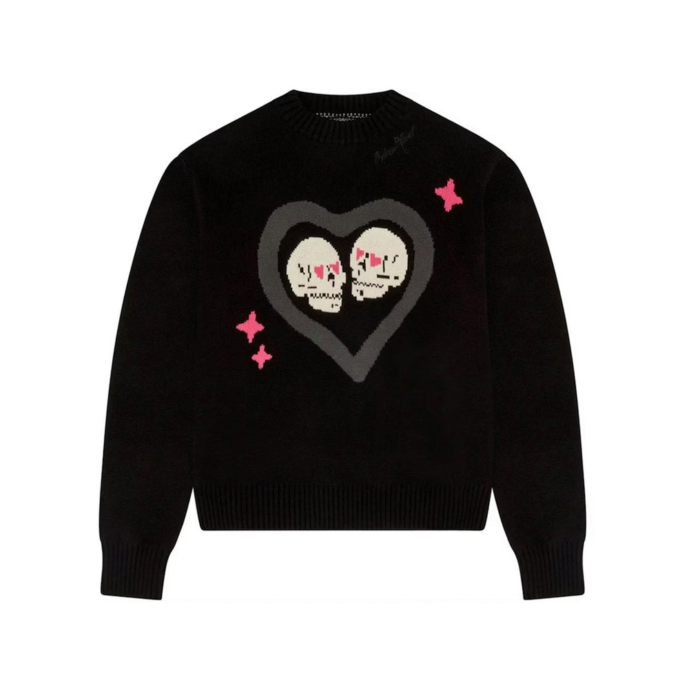 Broken Planet Hearts Are Made To Be Broken 'Midnight Black' Knit Sweatshirt