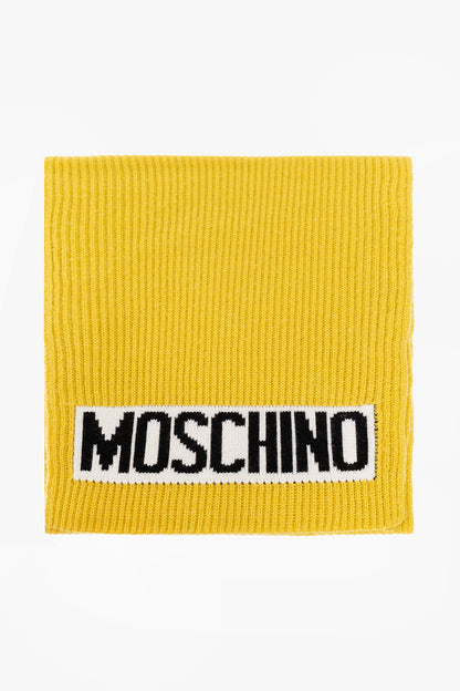 Moschino Logo Intarsia knit scarf
