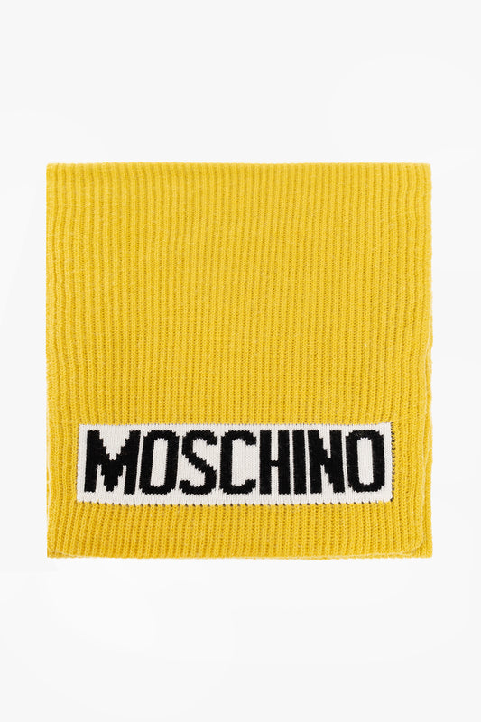 Moschino Logo Intarsia knit scarf