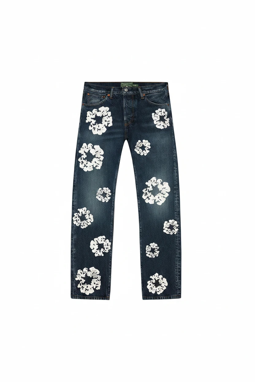Denim Tears Straight Cotton Wreath Denim Pant 'Dark Wash'