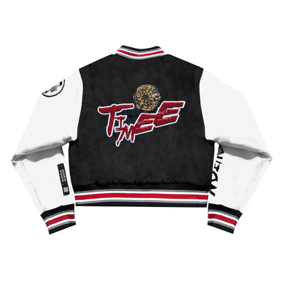 Timee Women’s Timeless Varsity Jacket (Cropped)