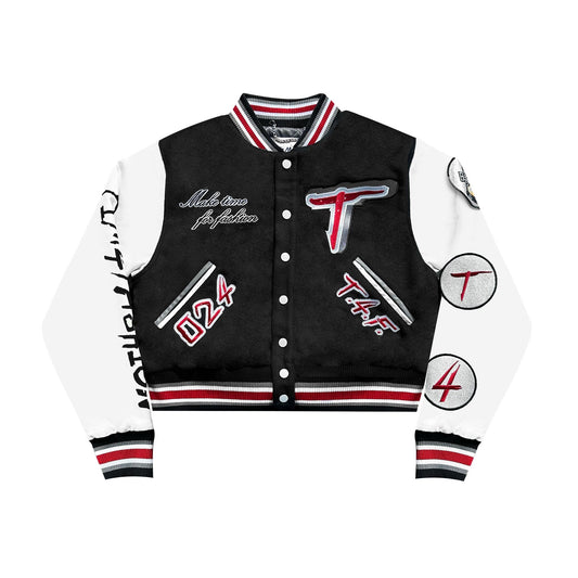 Timee Women’s Timeless Varsity Jacket (Cropped)