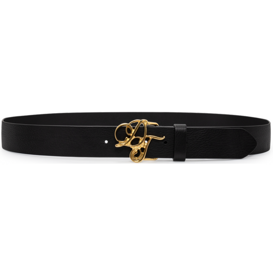 Denim Tears DT Metallic Gold Script Belt