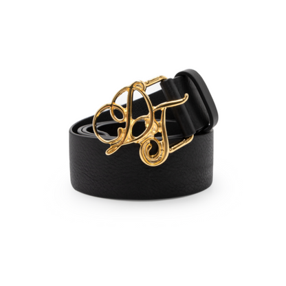 Denim Tears DT Metallic Gold Script Belt
