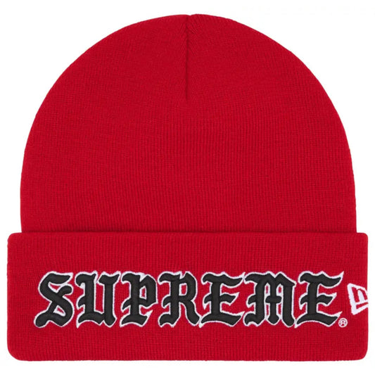 Supreme New Era Old English Beanie ‘Red’