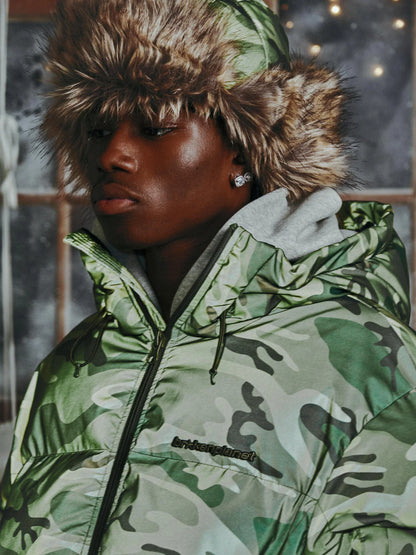 Broken Planet Reflective Star Camo Trapper Hat