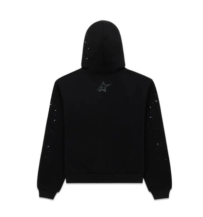 SP5DER Rhinestone Punk V2 Hoodie Black