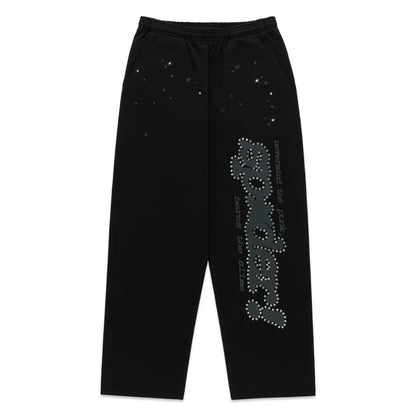 Sp5der Rhinestone V2 Track Bottoms 'Black'