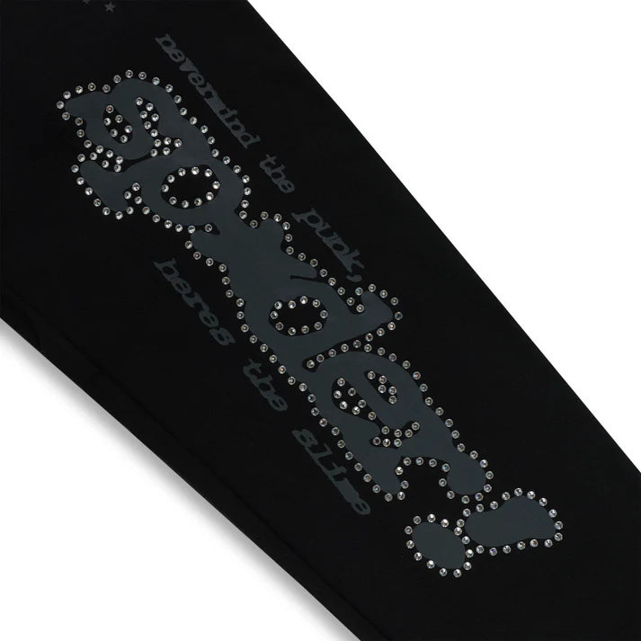 Sp5der Rhinestone V2 Track Bottoms 'Black'