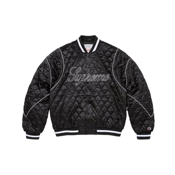Supreme x Champion Quilted Satin Varsity Jacket ‘Black’