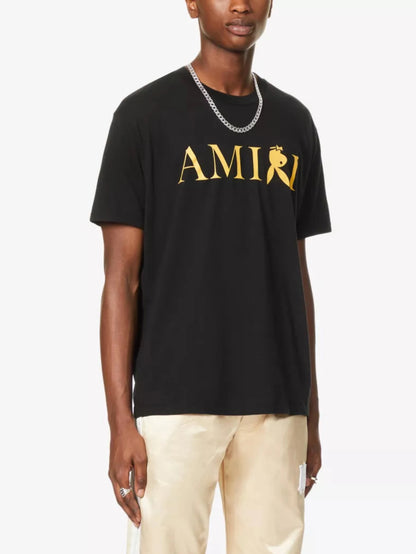 AMIRI x PLAYBOY LOGO-PRINT COTON-JERSEY BLACK T-SHIRT