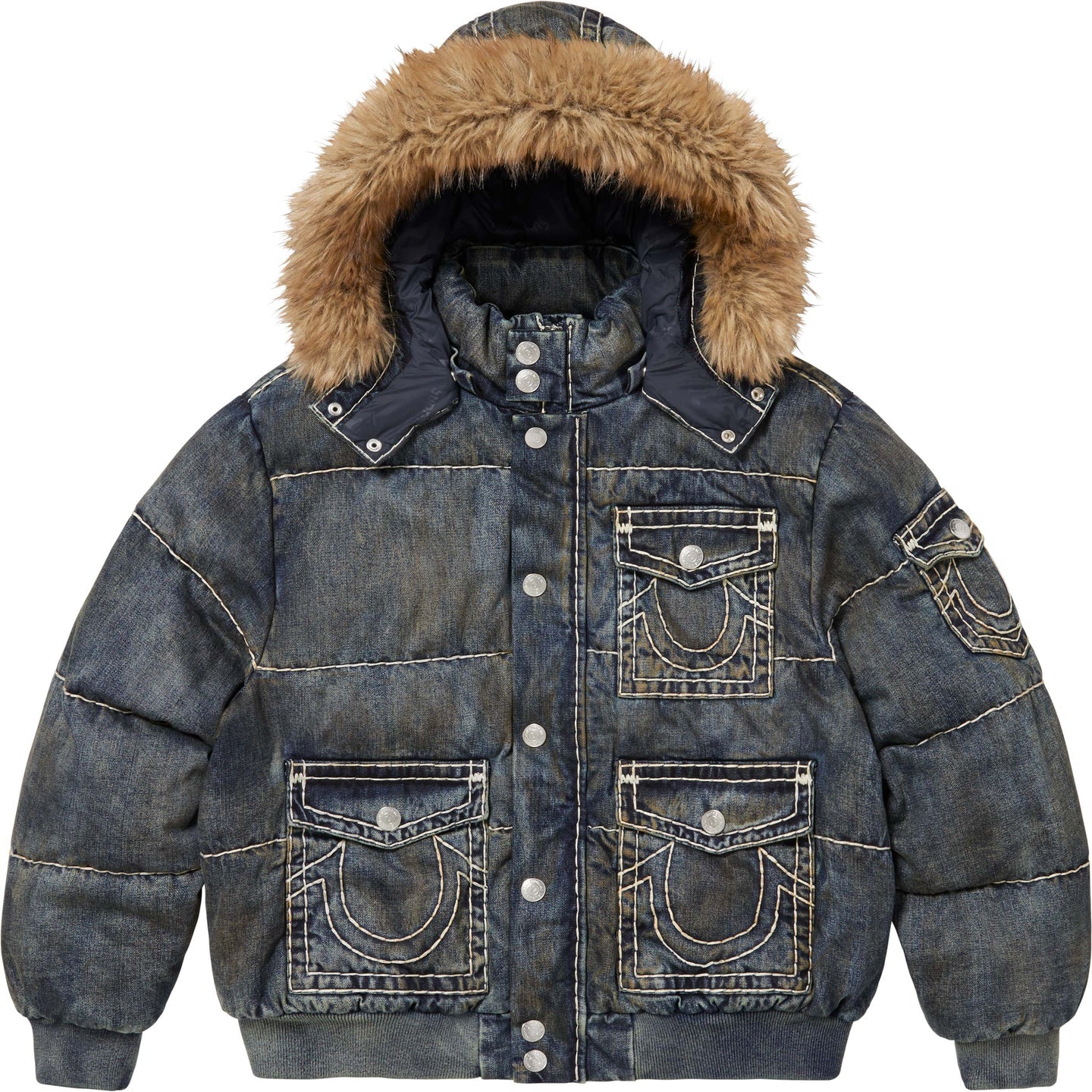 Supreme x True Religion Puffer Jacket 'Dirty Indigo'