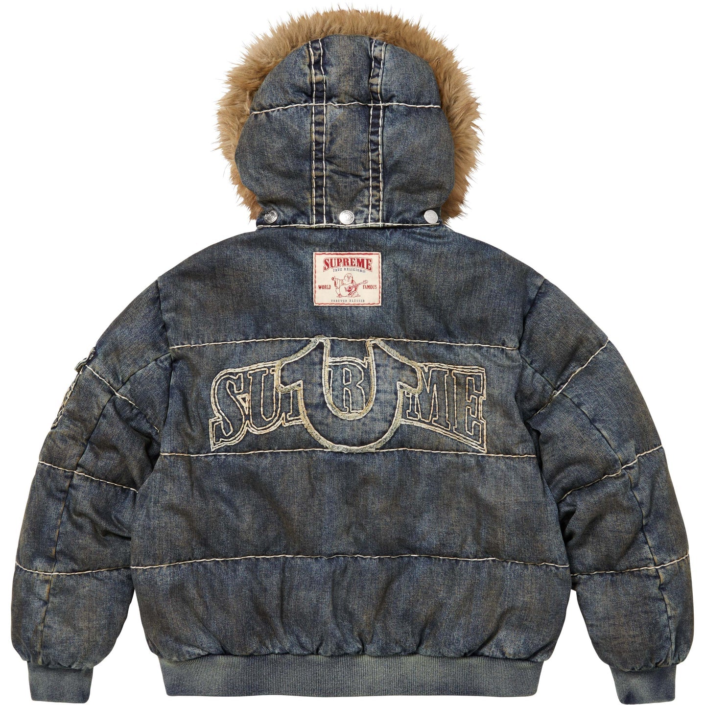 Supreme x True Religion Puffer Jacket 'Dirty Indigo'