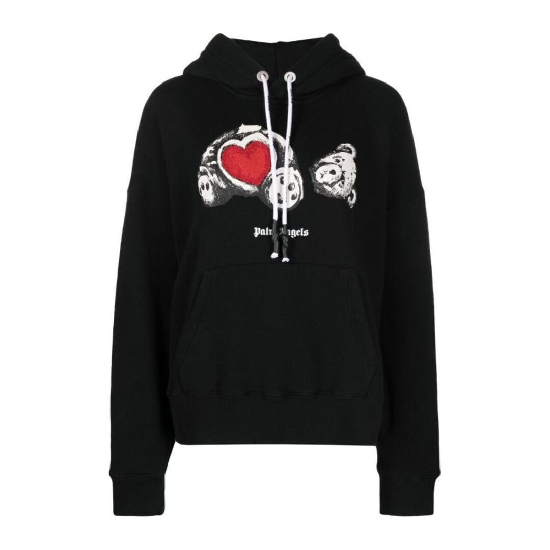 PALM ANGELS BEAR IN LOVE LOGO HOODIE