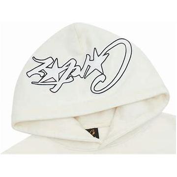 Corteiz Satin C Star Appliqué Hoodie ‘Off White’