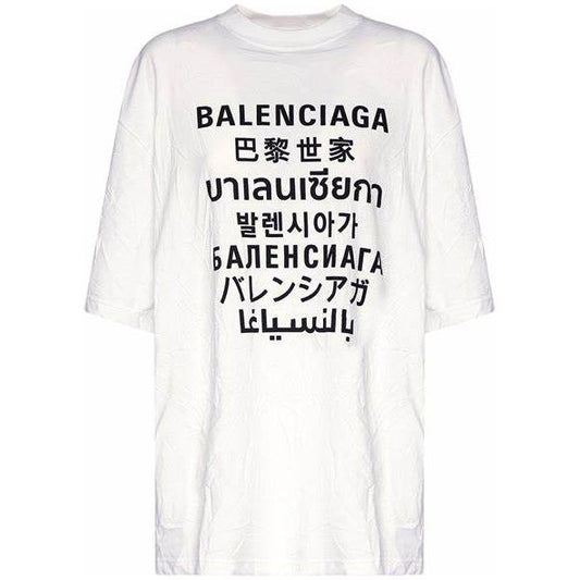 BALENCIAGA LANGUAGES MEDIUM FIT COTTON T-SHIRT