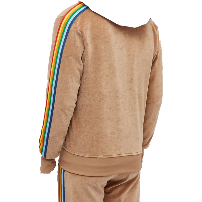 Palm Angels Rainbow Chenille Track Jacket 'Brown'