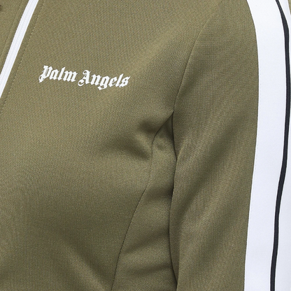 PALM ANGELS FITTED TRACK JACKET MILITARY WHITE.