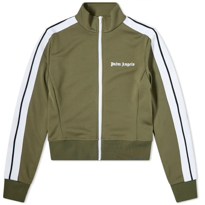 PALM ANGELS FITTED TRACK JACKET MILITARY WHITE.