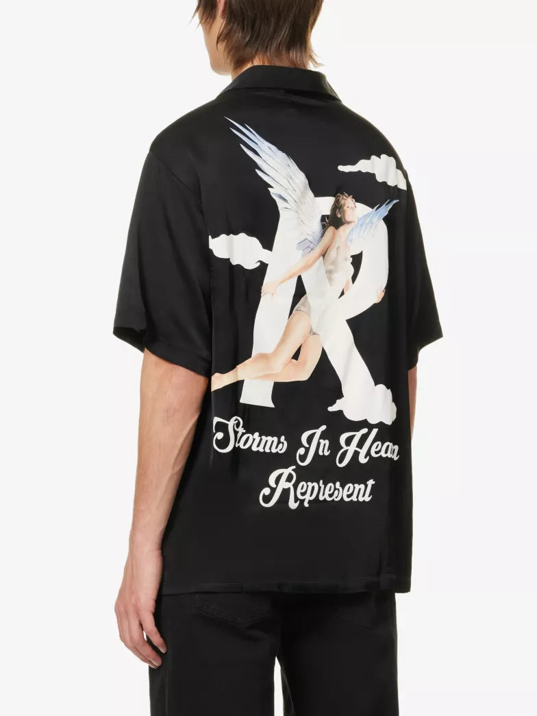 REPRESENT Storms in Heaven satin printed shirt