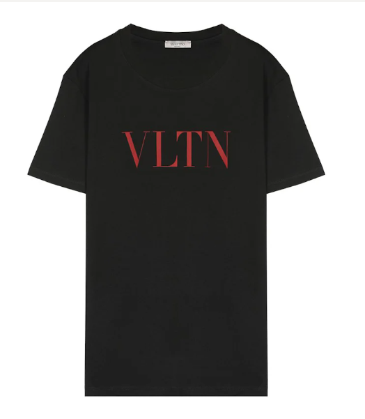 Valentino Red VLTN Print Logo Black T-Shirt