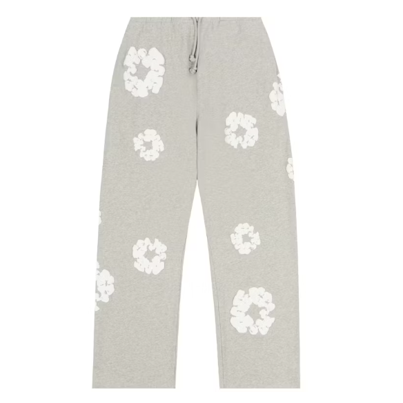 Denim Tears Cotton Wreath Baggy Sweatpants 'Heather Grey'
