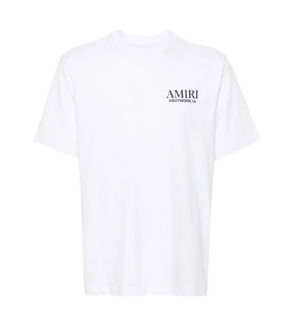 Amiri Hollywood Bones Stacked Logo T-Shirt 'White'