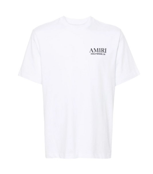Amiri Hollywood Bones Stacked Logo T-Shirt 'White'