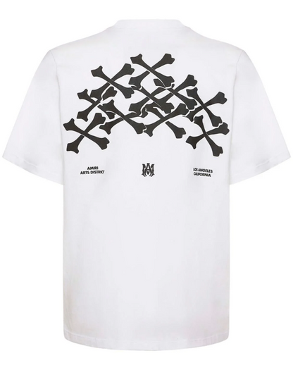 Amiri Hollywood Bones Stacked Logo T-Shirt 'White'