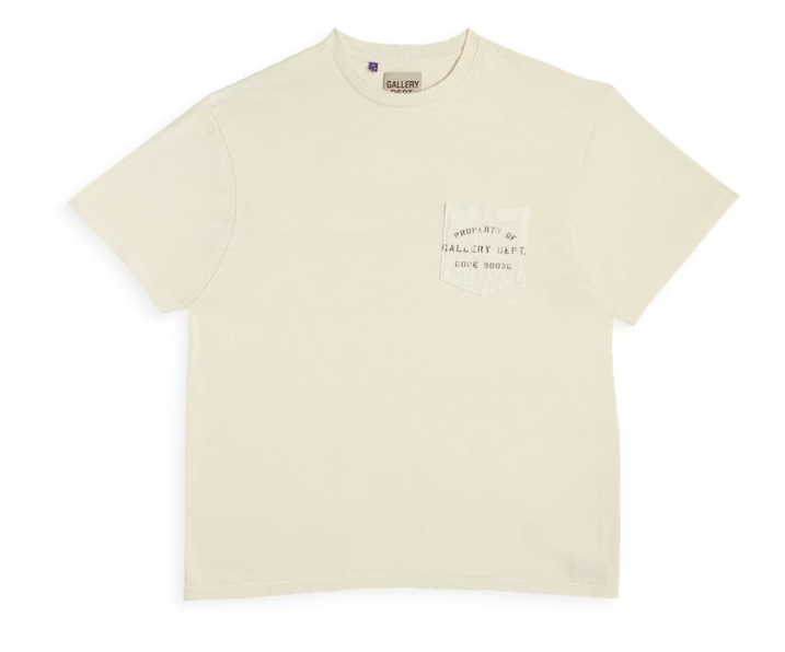 Gallery Dept Property of Stencil T-Shirt 'Cream'